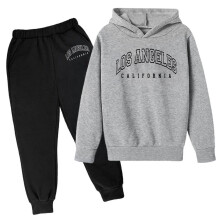 Hoodie-Set für Jungen, Herbst/Winter, Dunkelgrau, 9-10 Jahre
