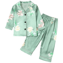 Set pijamale pentru fete din satin moale de mătase, 2 piese