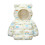 Casaco acolchoado com capuz para bebê menino com estampa de orelhas de urso, branco. 1