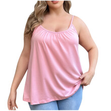 Pijama de mujer con camiseta de tirantes y copas en el pecho, tallas grandes
