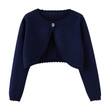 Bolero da bambino blu scuro a maniche lunghe con bottoni sul davanti