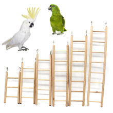 Scala per uccelli in legno OPVISE, giocattolo per gabbia con 8 gradini