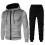 Men's Solid Color Sweat Suit Set Gray2-Piece 1
