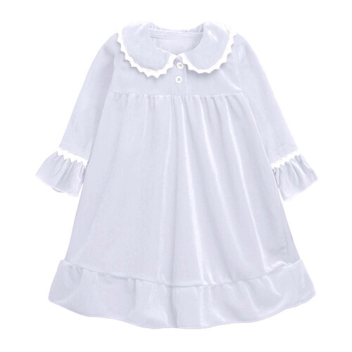 Kinderpyjama en -badjas van fluweel, wit, 2-3 jaar