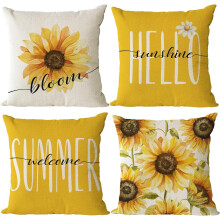 Sunflower Pillow Covers Yellow Floral4-Pack18x18
