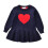 Robe pull en coton à imprimé cœur pour bébé fille ronde 1