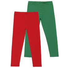 Jenteleggings for alderen 3–12 år, 2-pakning, elastisk og