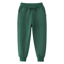 Dunkelgrüne Mädchenhose mit Gummizug für Herbst/Winter 1-2