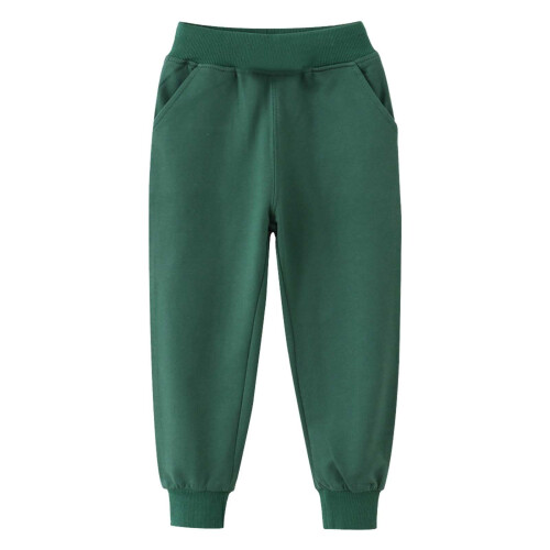 Dunkelgrüne Mädchenhose mit Gummizug für Herbst/Winter 1-2