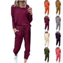 Dam vinterset med två delar, lös långärmad topp och casual
