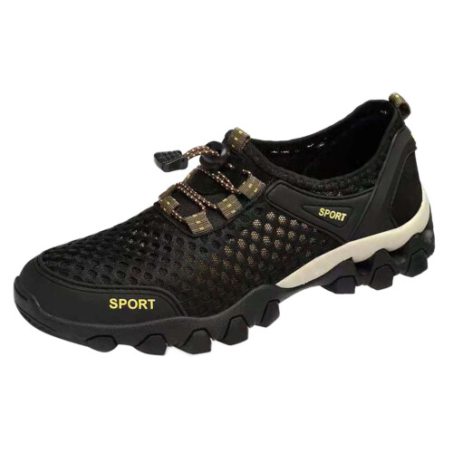 Herresneakers i mesh, åndbare, sorte, størrelse 41