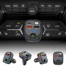 MP3 Bluetooth FM Transmitter for Car with USB Charging