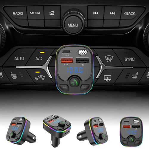 MP3 Bluetooth FM Transmitter for Car with USB Charging