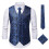 Herrenweste mit Blumenmuster, formell/leger, silberfarben 1