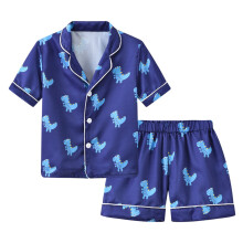 Pijamale pentru copii mici, din satin de mătase, cu imprimeu floral și desene animate