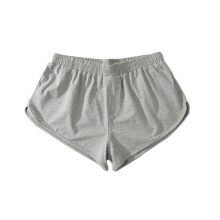 Pantaloncini da allenamento da uomo in cotone, elastico in vita, colore grigio