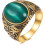 Men's Gothic Tiger Eye and Turquoise Wedding Ring Stainless 1