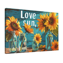 Quadro su tela con girasoli, 12x18 pollici