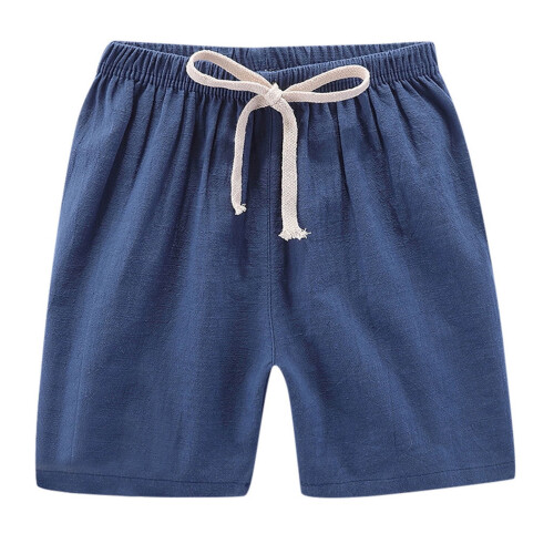 Børne Bomuld-Lin Jogging Shorts Mørkeblå