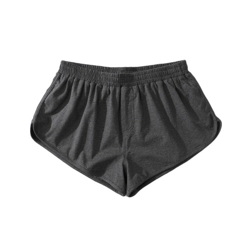Herren-Trainingsshorts aus Baumwolle, elastischer Bund, dunkelgrau