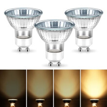 Lâmpada halógena GU10 50W 120V branca quente dimerizável (pacote com 3)