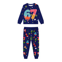 Kerstpyjamaset voor het hele gezin, donkerblauw, 2-delig