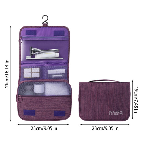 Bolsa organizadora de cosméticos para pendurar, em poliéster, 24,5 x 7,6 x 13 cm (9,65 x 3 x 5,11 polegadas), 1 unidade. 2