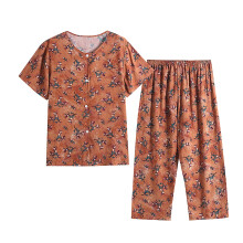 Women's linen-like 2-piece sleepwear set XL-4XL