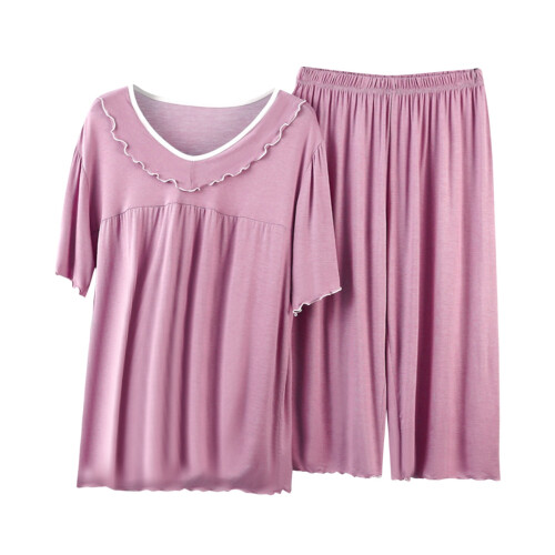 Dame pyjamassæt med korte ærmer, pink XL