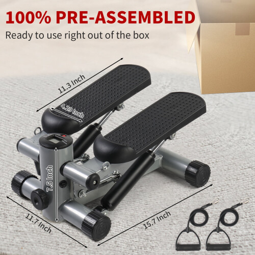 Air Climber Mini Stair Stepper with Resistance Bands 1
