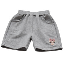 Pantaloncini estivi da bambina con elastico in vita, grigi, 5 anni