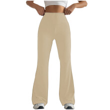 Women's yoga pants solid color tight fit flared 1 pair