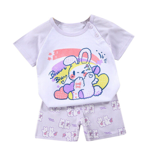 Ensemble d'été imprimé à manches courtes pour tout-petits (3M-6T)