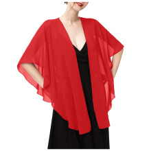 Xale de chiffon feminino para vestidos de noite, tamanho único.