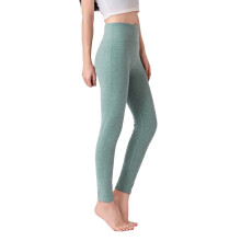 Calça legging de ioga feminina com forro de lã e base térmica elástica.