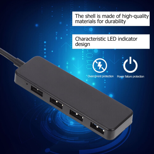 Draagbare USB 3.0-hub met 4 poorten voor laptops 1