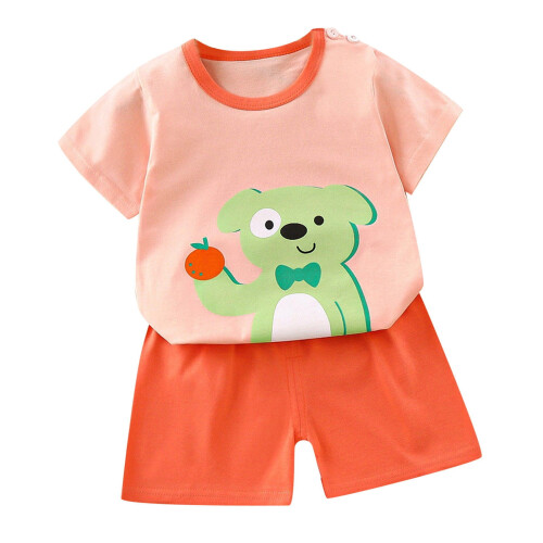 Ensemble d'été imprimé à manches courtes pour tout-petits (3M-6T)