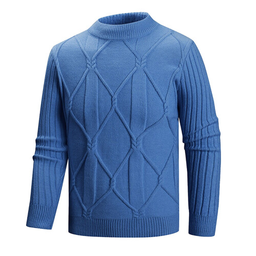 Herenpullover met lelijke kerstprint en halve col.