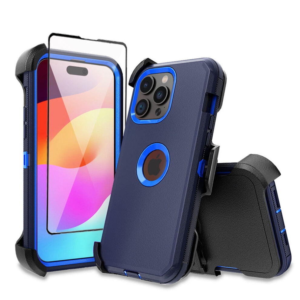 Tashhar Iphone 15 Case With Screen Protector And Belt Clip, 9193271306627