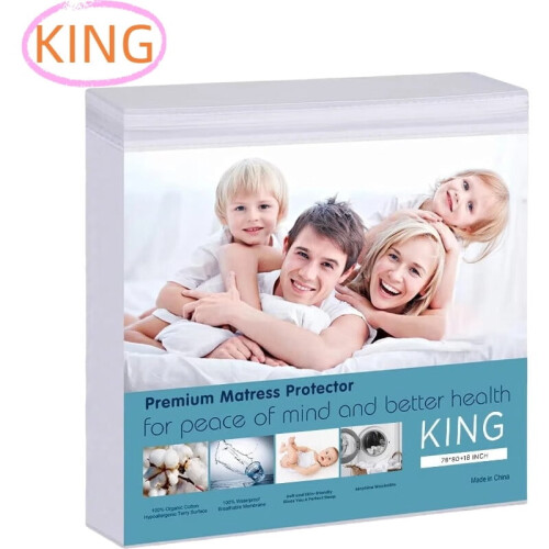Funda protectora de colchón impermeable de algodón orgánico tamaño king