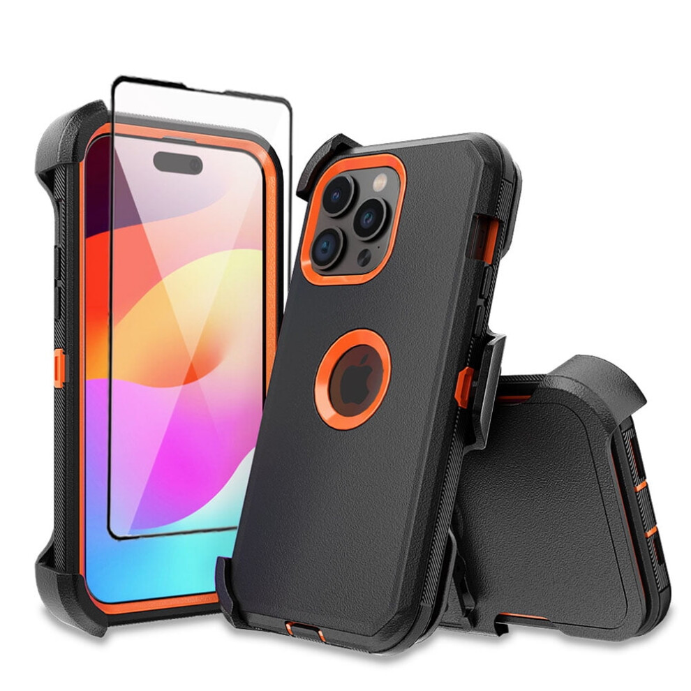 Iphone 16 Pro Case With Screen Protector And Belt Clip 9193271306979