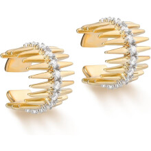 Goldener Ohrclip für Damen (nicht gestochen) mit Zirkonia