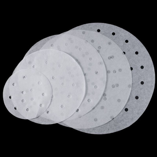 Bamboo steamer paper liners round perforated 100 pcs 2