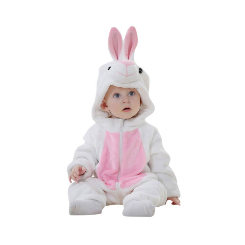 Baby bunny hettegenser i flanellfleece, termisk for nyfødte