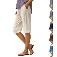 Lässige Damen-Shorts, einfarbig, locker geschnitten, Sommer