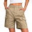 Damebikershorts i khaki, cargo-stil, 4XL 1