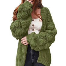 Damen-Strickjacke in Übergröße mit langen Ärmeln