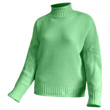 Damstickad tröja med tjock tråd och enfärgad pullover