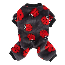 Hundepyjama, weicher Samt-Overall, dunkelgrau