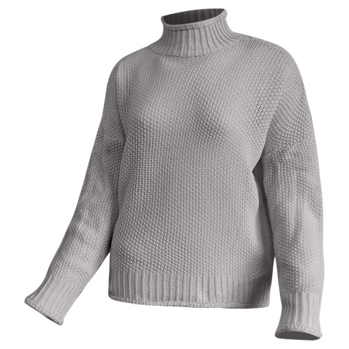 Damen-Strickpullover aus dickem Garn, einfarbig, Herbst-Winter-Pullover